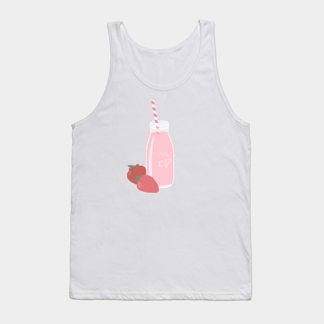 Strawberry Milk Tank Top by littlemoondance